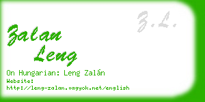 zalan leng business card